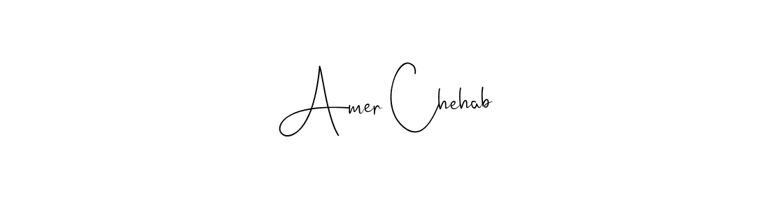 if you are searching for the best signature style for your name Amer Chehab. so please give up your signature search. here we have designed multiple signature styles  using Andilay-7BmLP. Amer Chehab signature style 4 images and pictures png