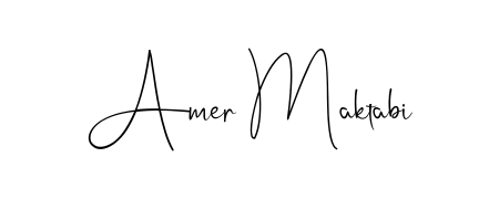 Looking for an artistic signature for Amer Maktabi? The Andilay-7BmLP calligraphy style gives a sophisticated flow suitable for business cards and emails. Amer Maktabi signature style 4 images and pictures png