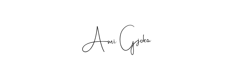 if you are searching for the best signature style for your name Ami Gjoka. so please give up your signature search. here we have designed multiple signature styles  using Andilay-7BmLP. Ami Gjoka signature style 4 images and pictures png