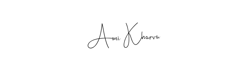if you are searching for the best signature style for your name Ami Kharva. so please give up your signature search. here we have designed multiple signature styles  using Andilay-7BmLP. Ami Kharva signature style 4 images and pictures png