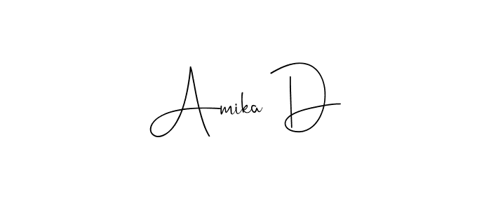 The best way (Andilay-7BmLP) to make a short signature is to pick only two or three words in your name. The name Amika D include a total of six letters. For converting this name. Amika D signature style 4 images and pictures png