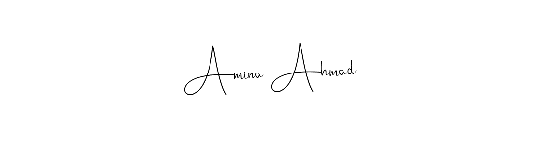 You should practise on your own different ways (Andilay-7BmLP) to write your name (Amina Ahmad) in signature. don't let someone else do it for you. Amina Ahmad signature style 4 images and pictures png