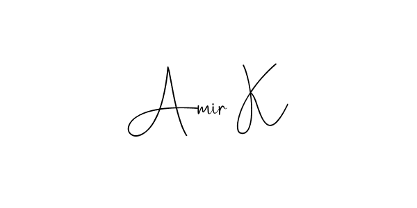 Andilay-7BmLP is a professional signature style that is perfect for those who want to add a touch of class to their signature. It is also a great choice for those who want to make their signature more unique. Get Amir K name to fancy signature for free. Amir K signature style 4 images and pictures png