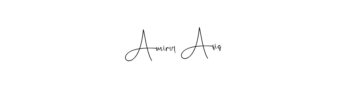 How to make Amirul Afiq signature? Andilay-7BmLP is a professional autograph style. Create handwritten signature for Amirul Afiq name. Amirul Afiq signature style 4 images and pictures png