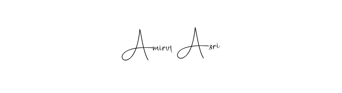 How to make Amirul Azri name signature. Use Andilay-7BmLP style for creating short signs online. This is the latest handwritten sign. Amirul Azri signature style 4 images and pictures png