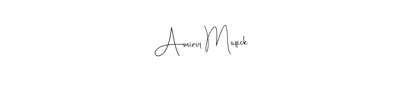 The best way (Andilay-7BmLP) to make a short signature is to pick only two or three words in your name. The name Amirul Mallick include a total of six letters. For converting this name. Amirul Mallick signature style 4 images and pictures png