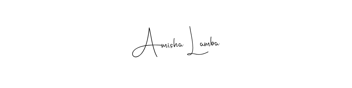 Design your own signature with our free online signature maker. With this signature software, you can create a handwritten (Andilay-7BmLP) signature for name Amisha Lamba. Amisha Lamba signature style 4 images and pictures png