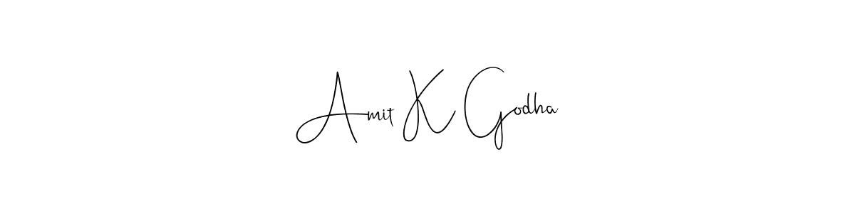 Design your own signature with our free online signature maker. With this signature software, you can create a handwritten (Andilay-7BmLP) signature for name Amit K Godha. Amit K Godha signature style 4 images and pictures png