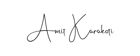 Designed for modern professionals: Amit Karakoti name signature crafted with Andilay-7BmLP script. Ready for digital PDF workflows. Amit Karakoti signature style 4 images and pictures png