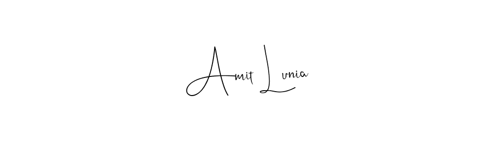Also we have Amit Lunia name is the best signature style. Create professional handwritten signature collection using Andilay-7BmLP autograph style. Amit Lunia signature style 4 images and pictures png