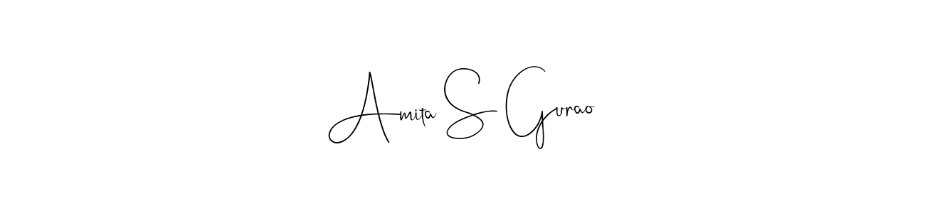 The best way (Andilay-7BmLP) to make a short signature is to pick only two or three words in your name. The name Amita S Gurao include a total of six letters. For converting this name. Amita S Gurao signature style 4 images and pictures png