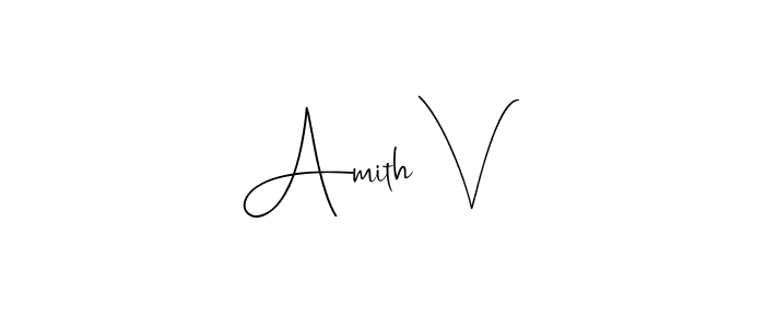 if you are searching for the best signature style for your name Amith V. so please give up your signature search. here we have designed multiple signature styles  using Andilay-7BmLP. Amith V signature style 4 images and pictures png