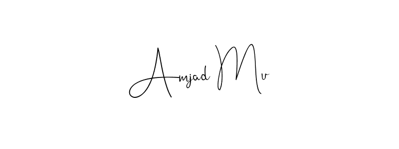 if you are searching for the best signature style for your name Amjad Mu. so please give up your signature search. here we have designed multiple signature styles  using Andilay-7BmLP. Amjad Mu signature style 4 images and pictures png