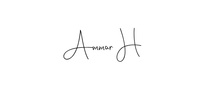 Also we have Ammar H name is the best signature style. Create professional handwritten signature collection using Andilay-7BmLP autograph style. Ammar H signature style 4 images and pictures png