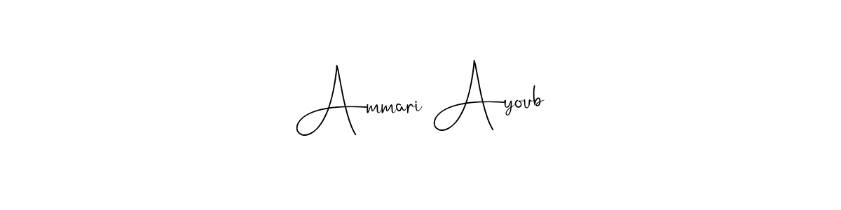 How to make Ammari Ayoub name signature. Use Andilay-7BmLP style for creating short signs online. This is the latest handwritten sign. Ammari Ayoub signature style 4 images and pictures png