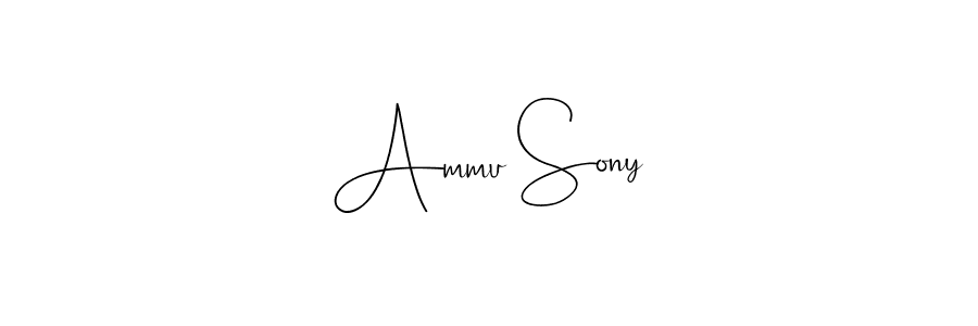 How to make Ammu Sony name signature. Use Andilay-7BmLP style for creating short signs online. This is the latest handwritten sign. Ammu Sony signature style 4 images and pictures png
