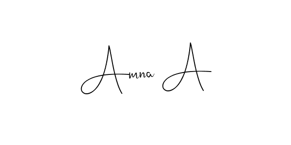 Create a beautiful signature design for name Amna A. With this signature (Andilay-7BmLP) fonts, you can make a handwritten signature for free. Amna A signature style 4 images and pictures png