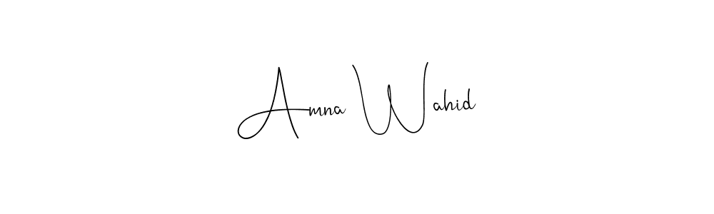 Make a beautiful signature design for name Amna Wahid. Use this online signature maker to create a handwritten signature for free. Amna Wahid signature style 4 images and pictures png