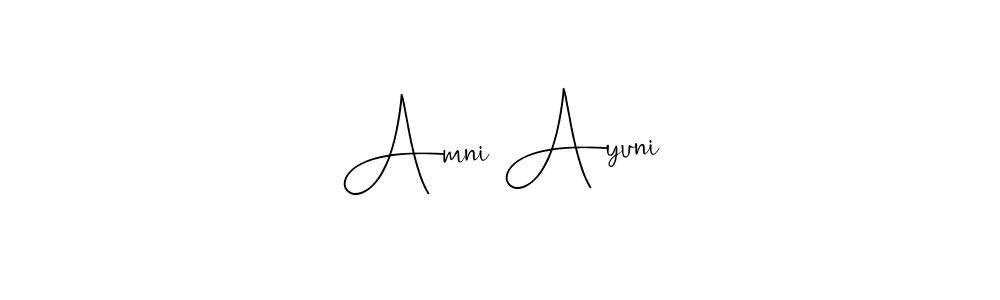 Here are the top 10 professional signature styles for the name Amni Ayuni. These are the best autograph styles you can use for your name. Amni Ayuni signature style 4 images and pictures png