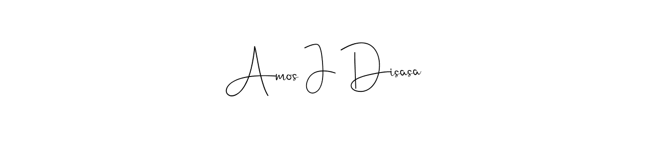 How to make Amos J Disasa name signature. Use Andilay-7BmLP style for creating short signs online. This is the latest handwritten sign. Amos J Disasa signature style 4 images and pictures png