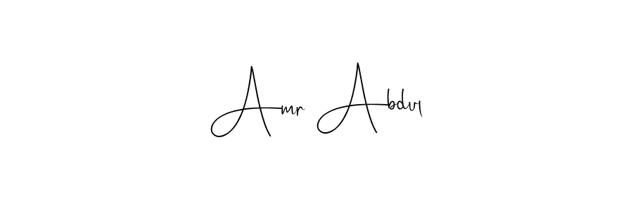 How to make Amr Abdul name signature. Use Andilay-7BmLP style for creating short signs online. This is the latest handwritten sign. Amr Abdul signature style 4 images and pictures png