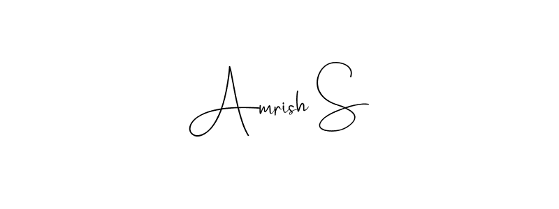 Design your own signature with our free online signature maker. With this signature software, you can create a handwritten (Andilay-7BmLP) signature for name Amrish S. Amrish S signature style 4 images and pictures png