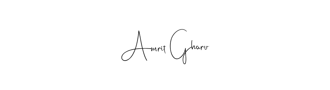 if you are searching for the best signature style for your name Amrit Gharu. so please give up your signature search. here we have designed multiple signature styles  using Andilay-7BmLP. Amrit Gharu signature style 4 images and pictures png