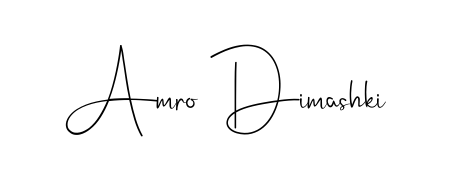 Also You can easily find your signature by using the search form. We will create Amro Dimashki name handwritten signature images for you free of cost using Andilay-7BmLP sign style. Amro Dimashki signature style 4 images and pictures png