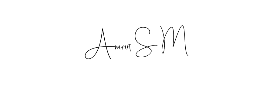 How to make Amrut S M signature? Andilay-7BmLP is a professional autograph style. Create handwritten signature for Amrut S M name. Amrut S M signature style 4 images and pictures png