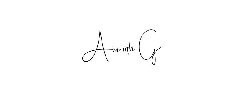 Also we have Amruth G name is the best signature style. Create professional handwritten signature collection using Andilay-7BmLP autograph style. Amruth G signature style 4 images and pictures png