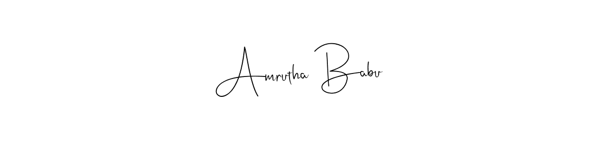 Make a beautiful signature design for name Amrutha Babu. With this signature (Andilay-7BmLP) style, you can create a handwritten signature for free. Amrutha Babu signature style 4 images and pictures png