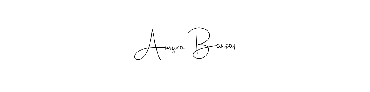 How to make Amyra Bansal name signature. Use Andilay-7BmLP style for creating short signs online. This is the latest handwritten sign. Amyra Bansal signature style 4 images and pictures png