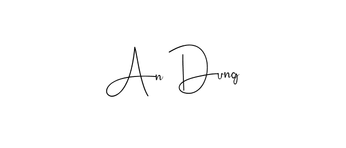 Make a beautiful signature design for name An Dung. With this signature (Andilay-7BmLP) style, you can create a handwritten signature for free. An Dung signature style 4 images and pictures png