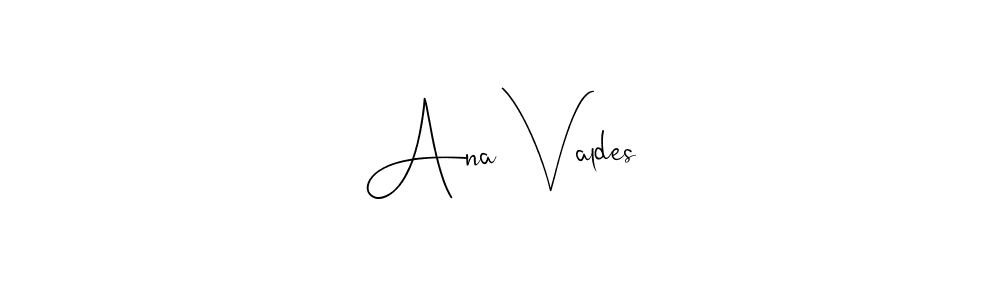 How to make Ana Valdes name signature. Use Andilay-7BmLP style for creating short signs online. This is the latest handwritten sign. Ana Valdes signature style 4 images and pictures png