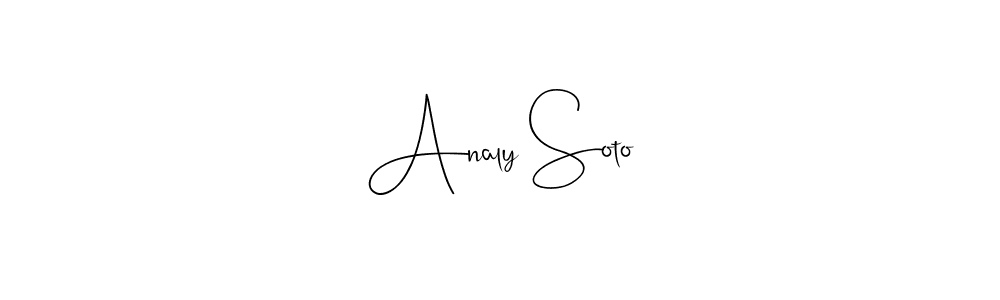 See photos of Analy Soto official signature by Spectra . Check more albums & portfolios. Read reviews & check more about Andilay-7BmLP font. Analy Soto signature style 4 images and pictures png
