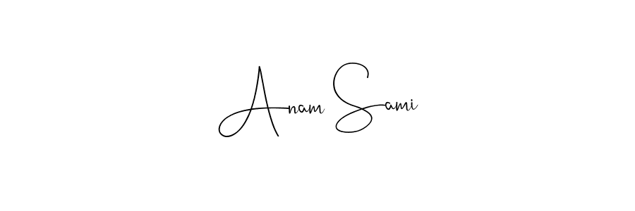 You should practise on your own different ways (Andilay-7BmLP) to write your name (Anam Sami) in signature. don't let someone else do it for you. Anam Sami signature style 4 images and pictures png