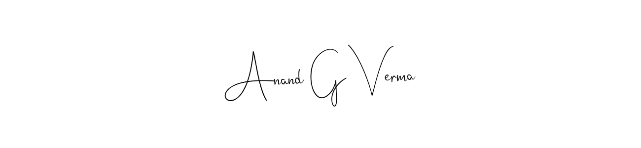 Make a beautiful signature design for name Anand G Verma. Use this online signature maker to create a handwritten signature for free. Anand G Verma signature style 4 images and pictures png