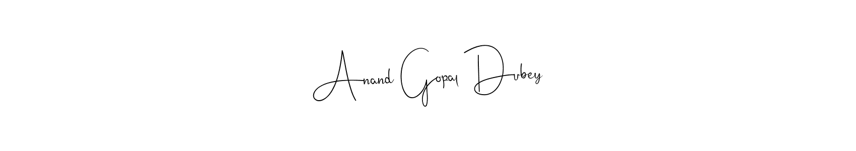 How to make Anand Gopal Dubey name signature. Use Andilay-7BmLP style for creating short signs online. This is the latest handwritten sign. Anand Gopal Dubey signature style 4 images and pictures png