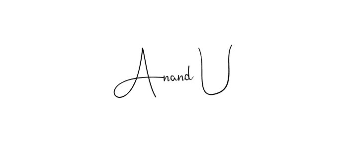 Also You can easily find your signature by using the search form. We will create Anand U name handwritten signature images for you free of cost using Andilay-7BmLP sign style. Anand U signature style 4 images and pictures png