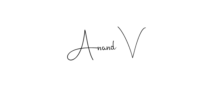 Also You can easily find your signature by using the search form. We will create Anand V name handwritten signature images for you free of cost using Andilay-7BmLP sign style. Anand V signature style 4 images and pictures png