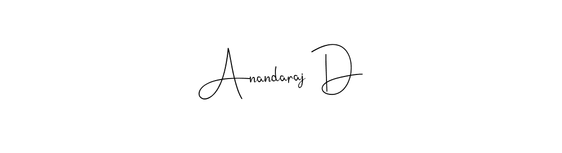 How to make Anandaraj D name signature. Use Andilay-7BmLP style for creating short signs online. This is the latest handwritten sign. Anandaraj D signature style 4 images and pictures png