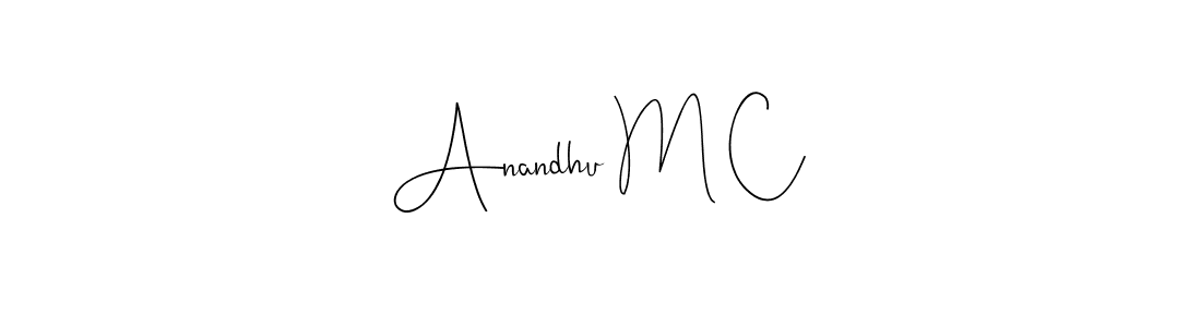 Make a short Anandhu M C signature style. Manage your documents anywhere anytime using Andilay-7BmLP. Create and add eSignatures, submit forms, share and send files easily. Anandhu M C signature style 4 images and pictures png