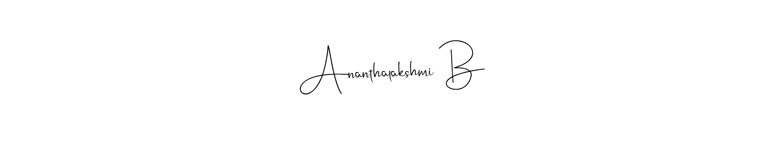 The best way (Andilay-7BmLP) to make a short signature is to pick only two or three words in your name. The name Ananthalakshmi B include a total of six letters. For converting this name. Ananthalakshmi B signature style 4 images and pictures png