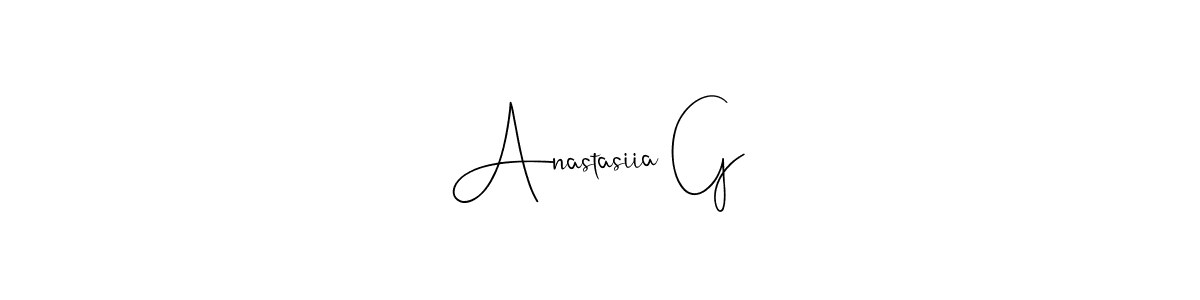 You should practise on your own different ways (Andilay-7BmLP) to write your name (Anastasiia G) in signature. don't let someone else do it for you. Anastasiia G signature style 4 images and pictures png