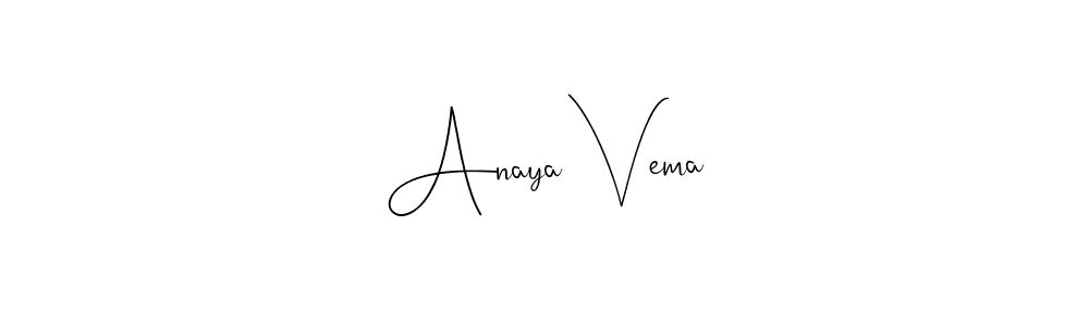 You can use this online signature creator to create a handwritten signature for the name Anaya Vema. This is the best online autograph maker. Anaya Vema signature style 4 images and pictures png