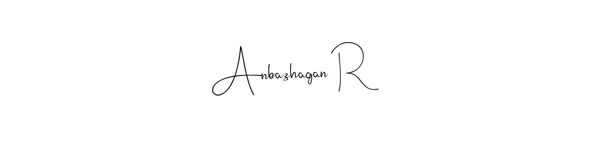 How to make Anbazhagan R name signature. Use Andilay-7BmLP style for creating short signs online. This is the latest handwritten sign. Anbazhagan R signature style 4 images and pictures png
