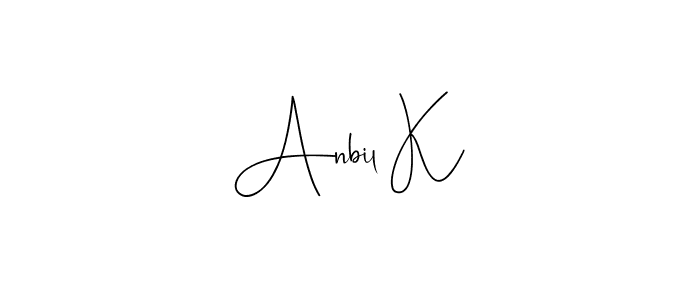 The best way (Andilay-7BmLP) to make a short signature is to pick only two or three words in your name. The name Anbil K include a total of six letters. For converting this name. Anbil K signature style 4 images and pictures png