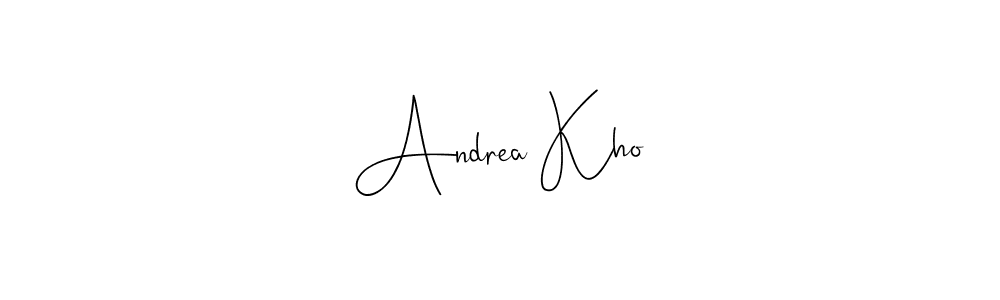 How to make Andrea Kho name signature. Use Andilay-7BmLP style for creating short signs online. This is the latest handwritten sign. Andrea Kho signature style 4 images and pictures png