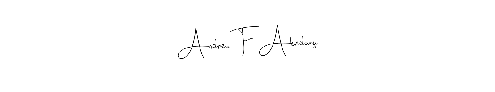Andrew F Akhdary stylish signature style. Best Handwritten Sign (Andilay-7BmLP) for my name. Handwritten Signature Collection Ideas for my name Andrew F Akhdary. Andrew F Akhdary signature style 4 images and pictures png