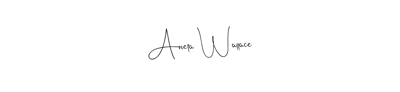 The best way (Andilay-7BmLP) to make a short signature is to pick only two or three words in your name. The name Aneta Wallace include a total of six letters. For converting this name. Aneta Wallace signature style 4 images and pictures png